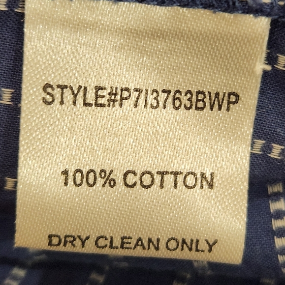 Parker One Shoulder Dark Blue Striped 100% Cotton Top - Picture 7 of 7